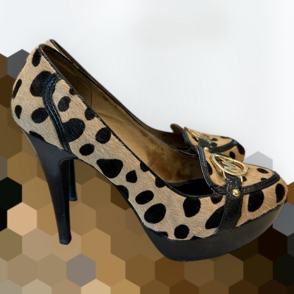 Michael Kors Pumps Leopard - Cheetah Calf Hair Printed High Heels Sz 7  Nice! - Picture 13 of 13